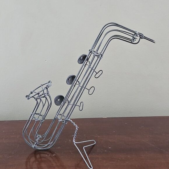 Vintage Artician Wire Saxophone Sculpture - Picture 4 of 7